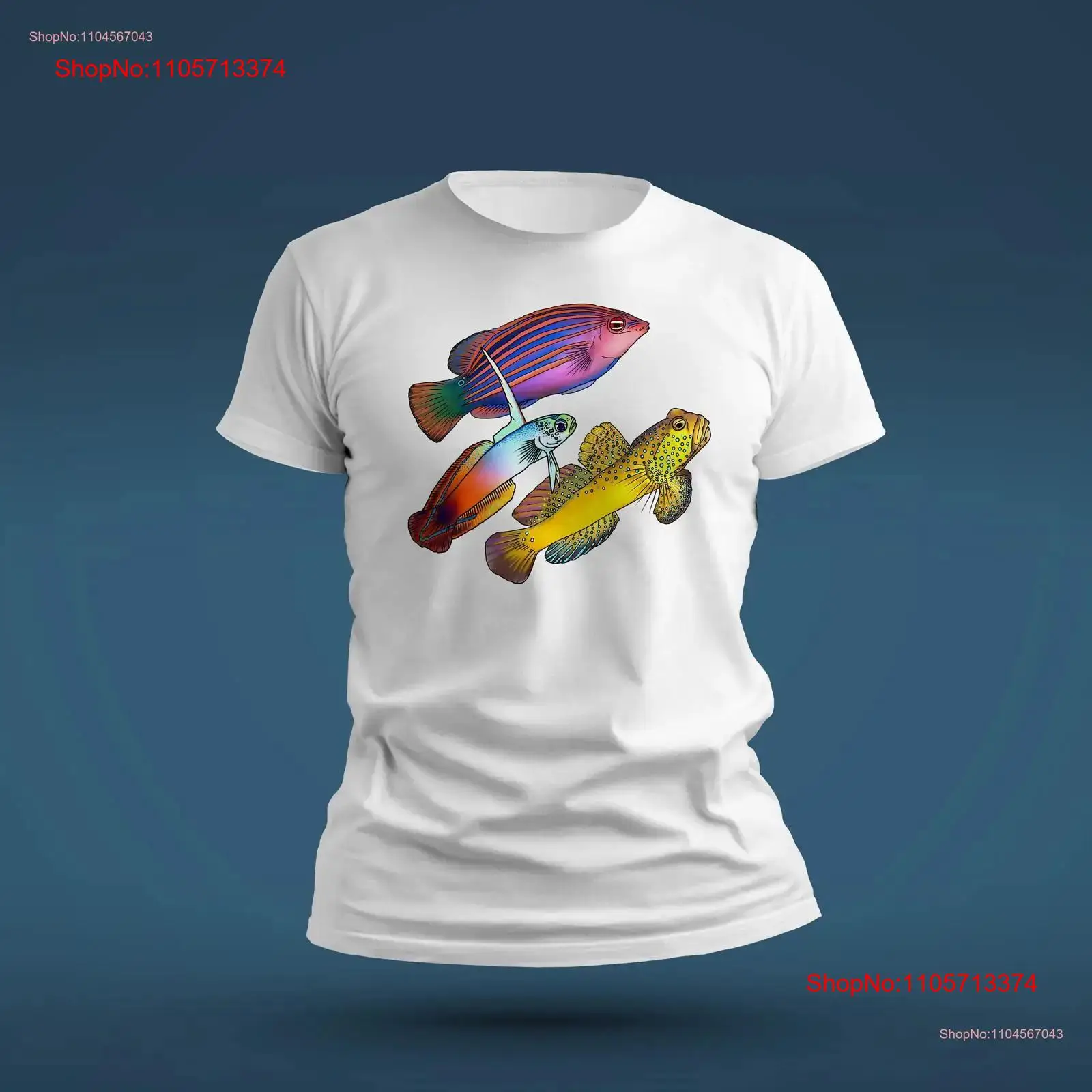 Marine Aquarium Design - T-shirt vintage con stampa acquario marino,