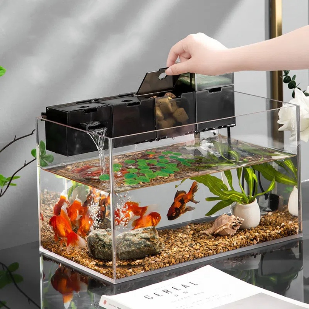 Marine Aquarium Overflow Box - Filtro Esterno Tre-in-Uno per Acquario, Silenzioso,