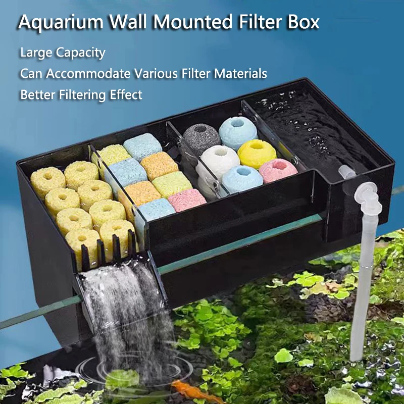 Marine Aquarium Overflow Box - Scatola filtro esterno per acquario nero