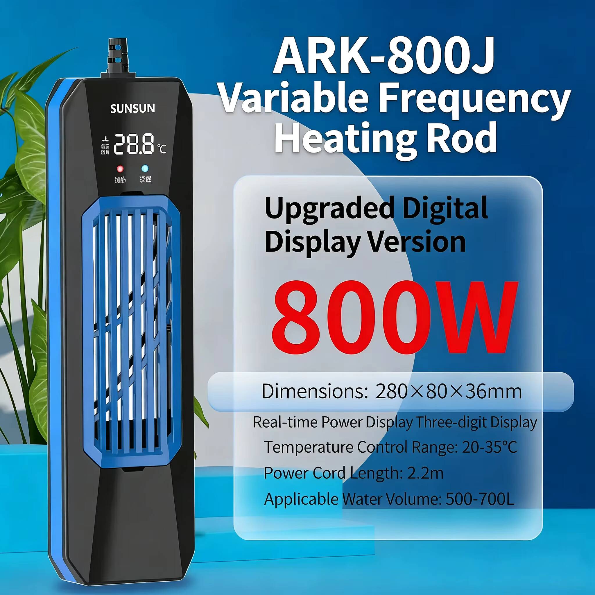 Marine Aquarium Heater - 50-1000W NUOVO SUNSUN PTC ARK Serbatoio