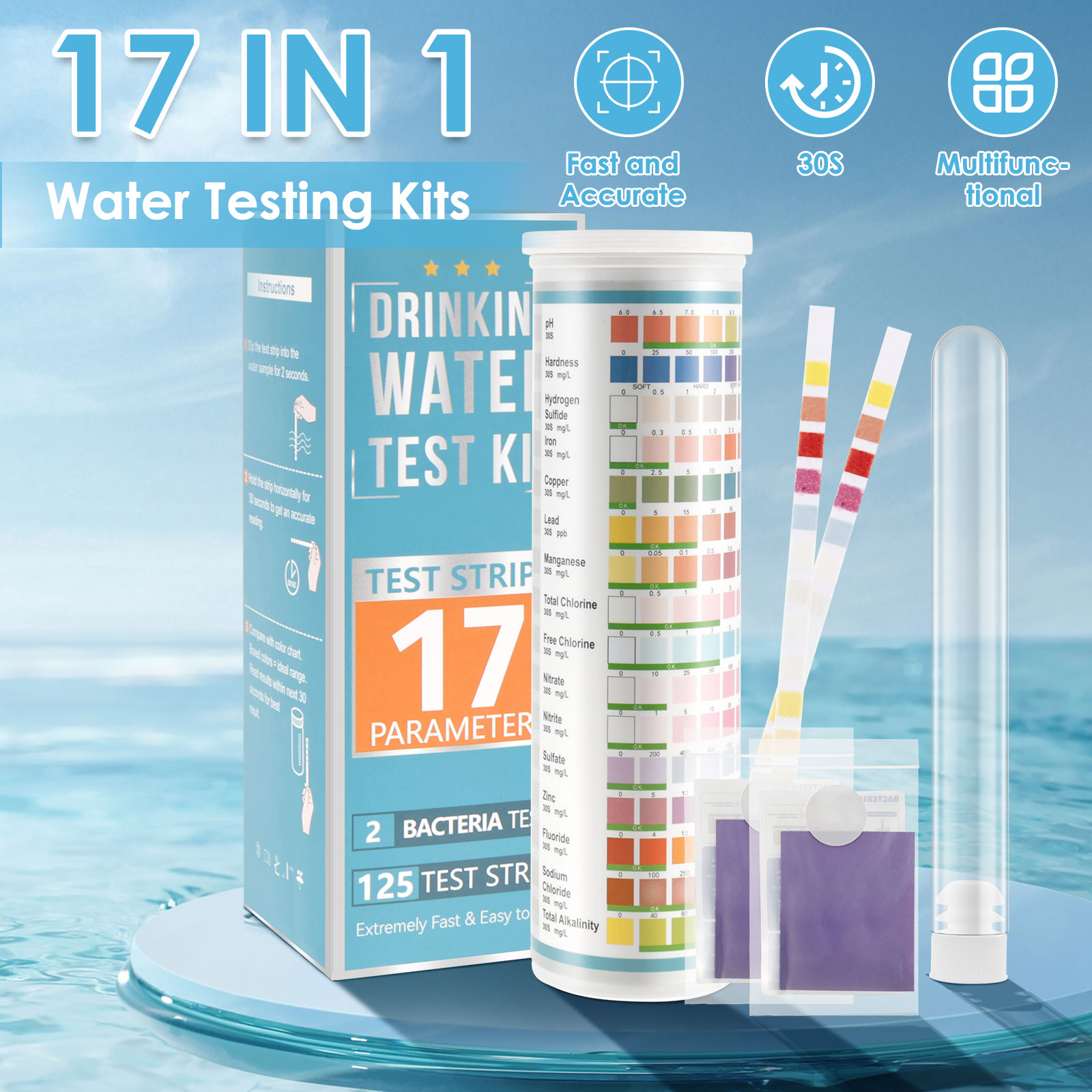 Marine Aquarium Water Test Kit - 100/125Pc Strisce reattive per acquario 5-17