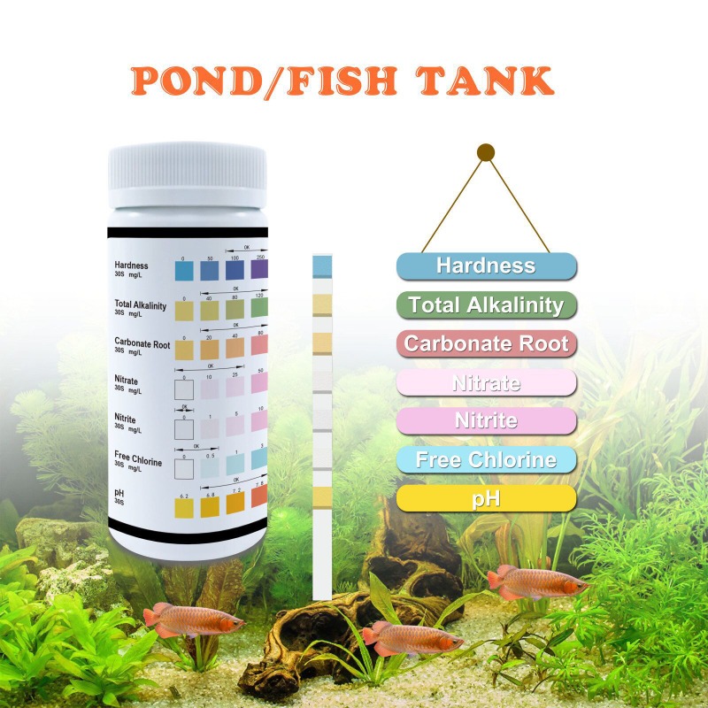 Marine Aquarium Water Test Kit - Strisce Reattive 7-in-1 per Acquario, Kit